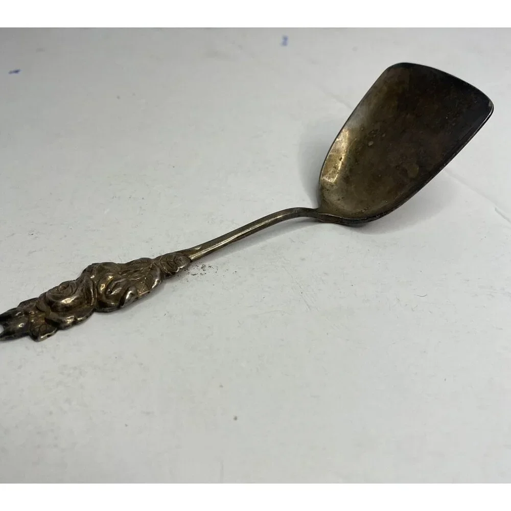 Reed & Barton Rose Leaf Silver Plated Shovel Sugar Spoon Collectible Vintage